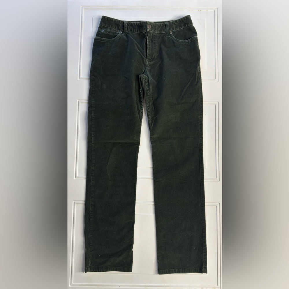 J. Jill Women’s Sz 6 Stretch Below Waist Dark Green Corduroy Trousers